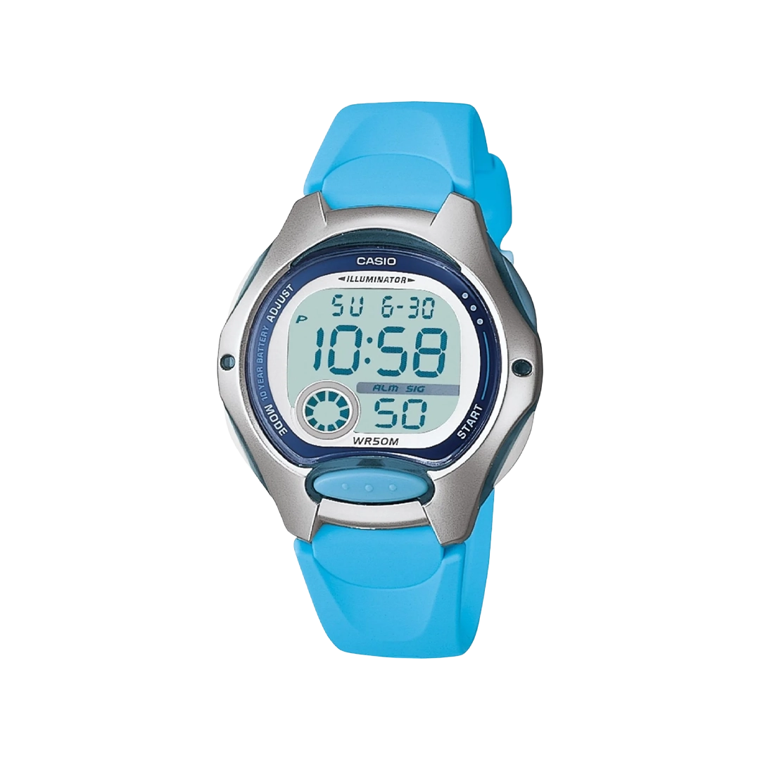 Casio Women's Digital Sport Watch - Silver And Light Blue