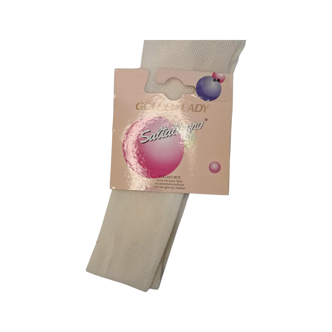 Golden Lady Saltallegro Tights For Girls - Fishnet White