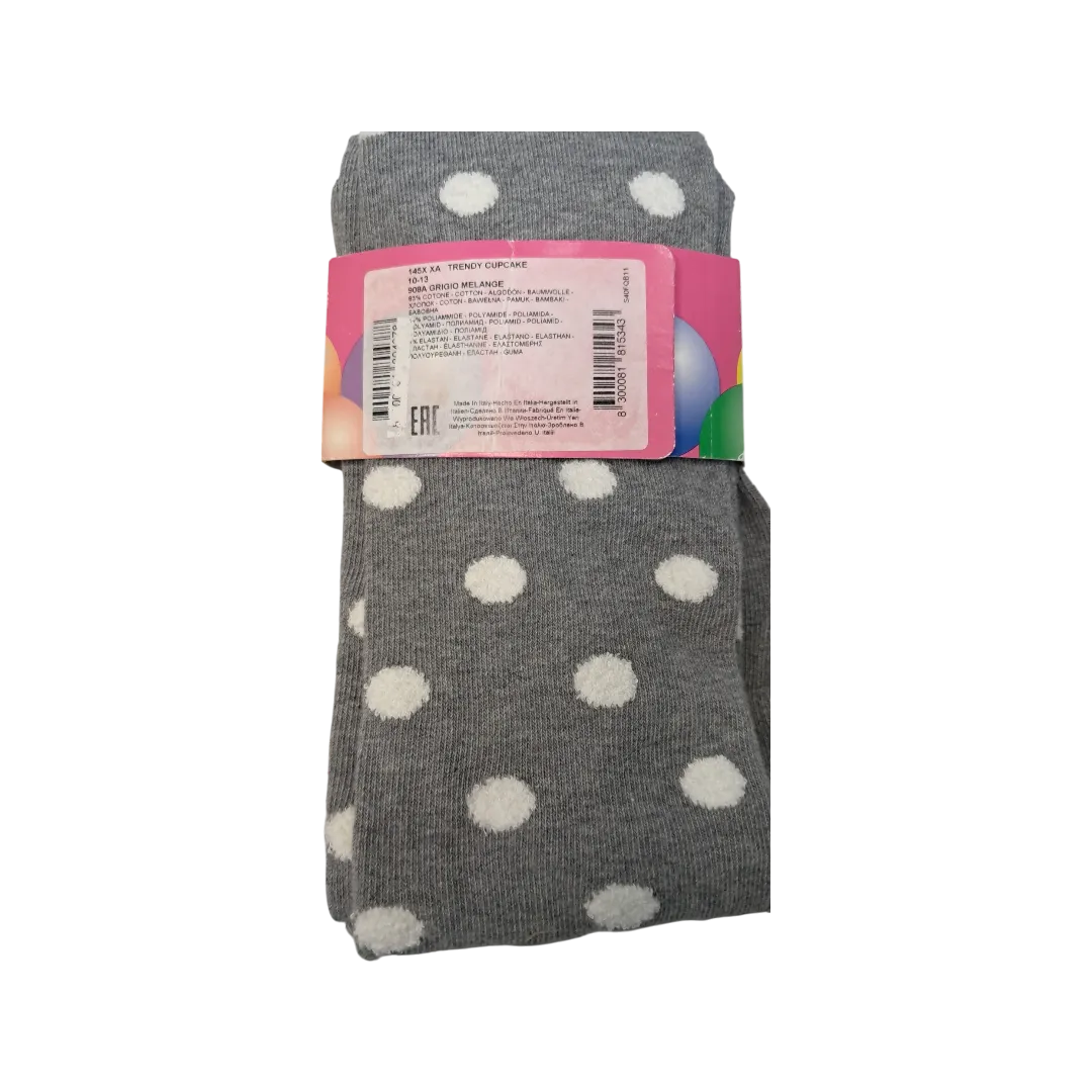 Golden Lady Saltallegro Tights For Girls - Grey Dotted White