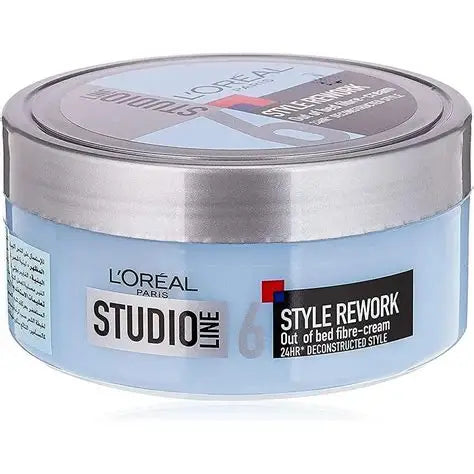 L'Oréal Paris Studio Line Style Rework Out Of Bed Fibre Cream 150ml with Level 6 flexible hold for natural textured hairstyles and a matte finish aroma gardenlb
