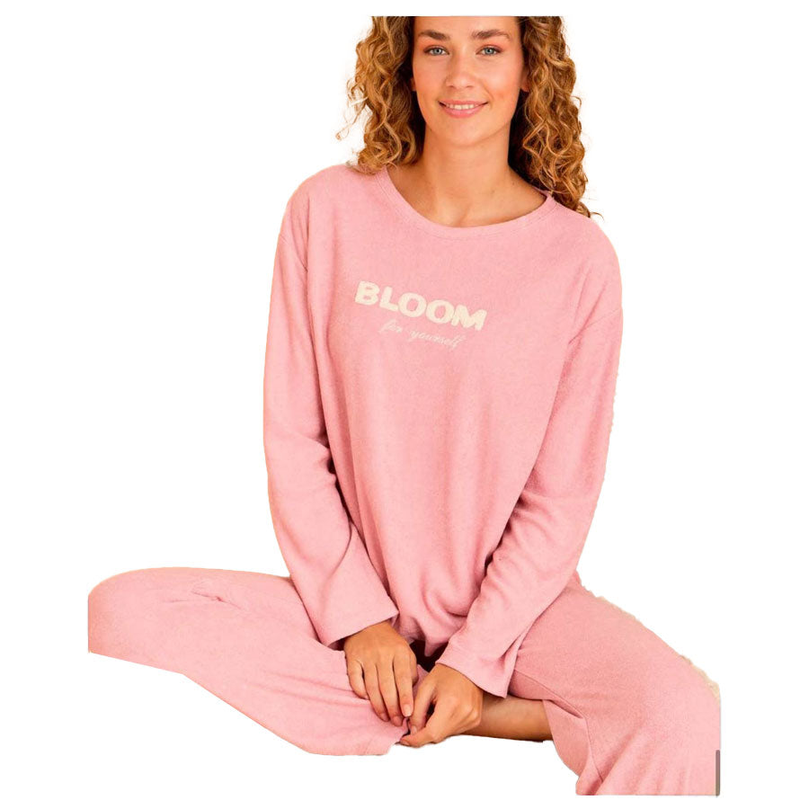 Fleece soft pink pyjamas