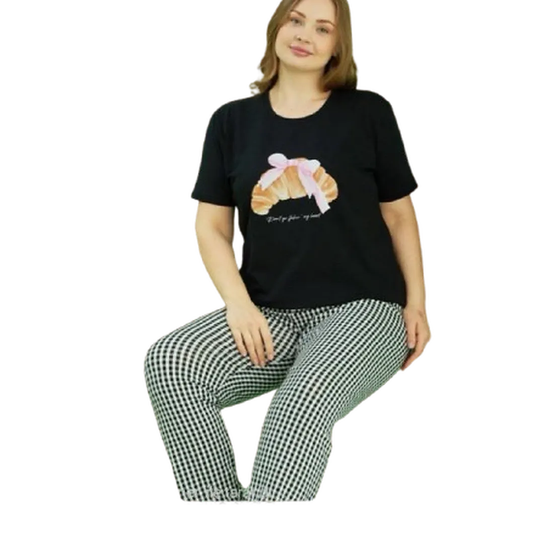 plus size pajama black