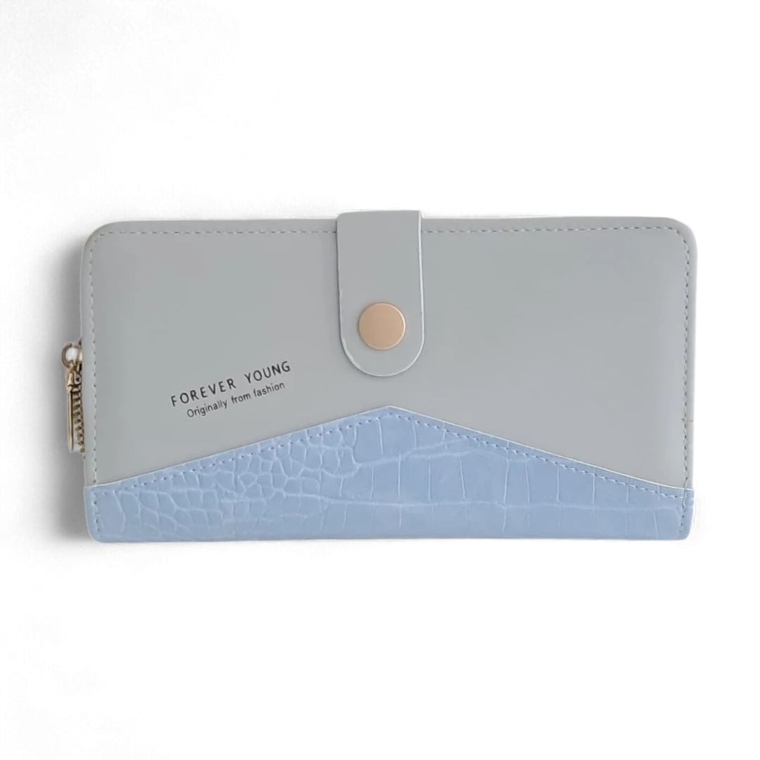 Tri-Tone Zipper Wallet