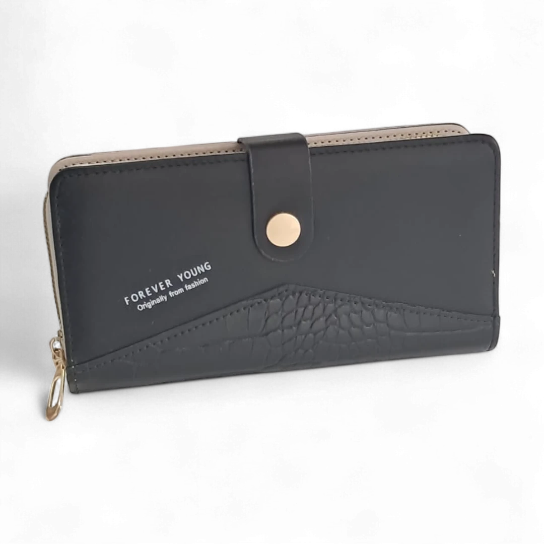 Tri-Tone Zipper Wallet