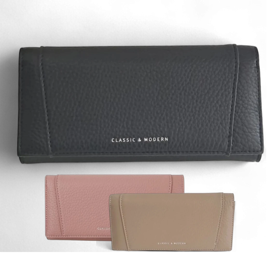 Textured Leather Wallet For Women