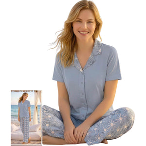 100% Cotton Long Sleeve Button-Up Pajamas