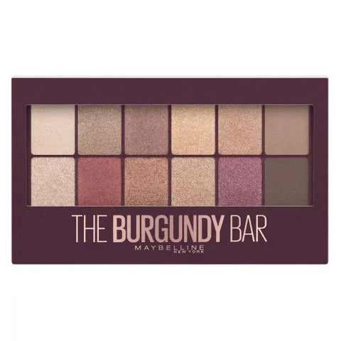 Maybelline Burgundy Shadow Bar Palette 4 open with burgundy shades