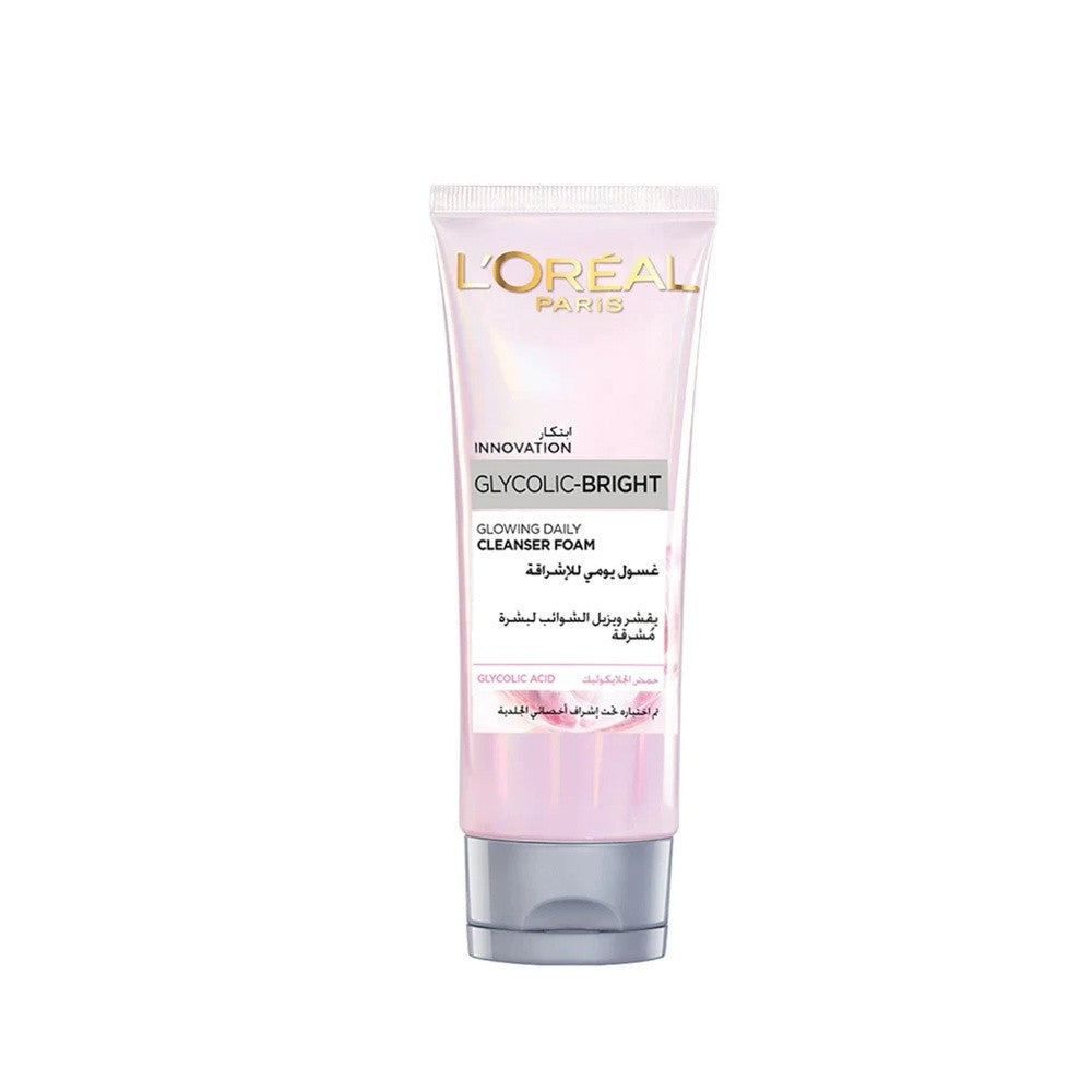 L'Oréal Glycolic-Bright Cleanser Foam 100ml packaging