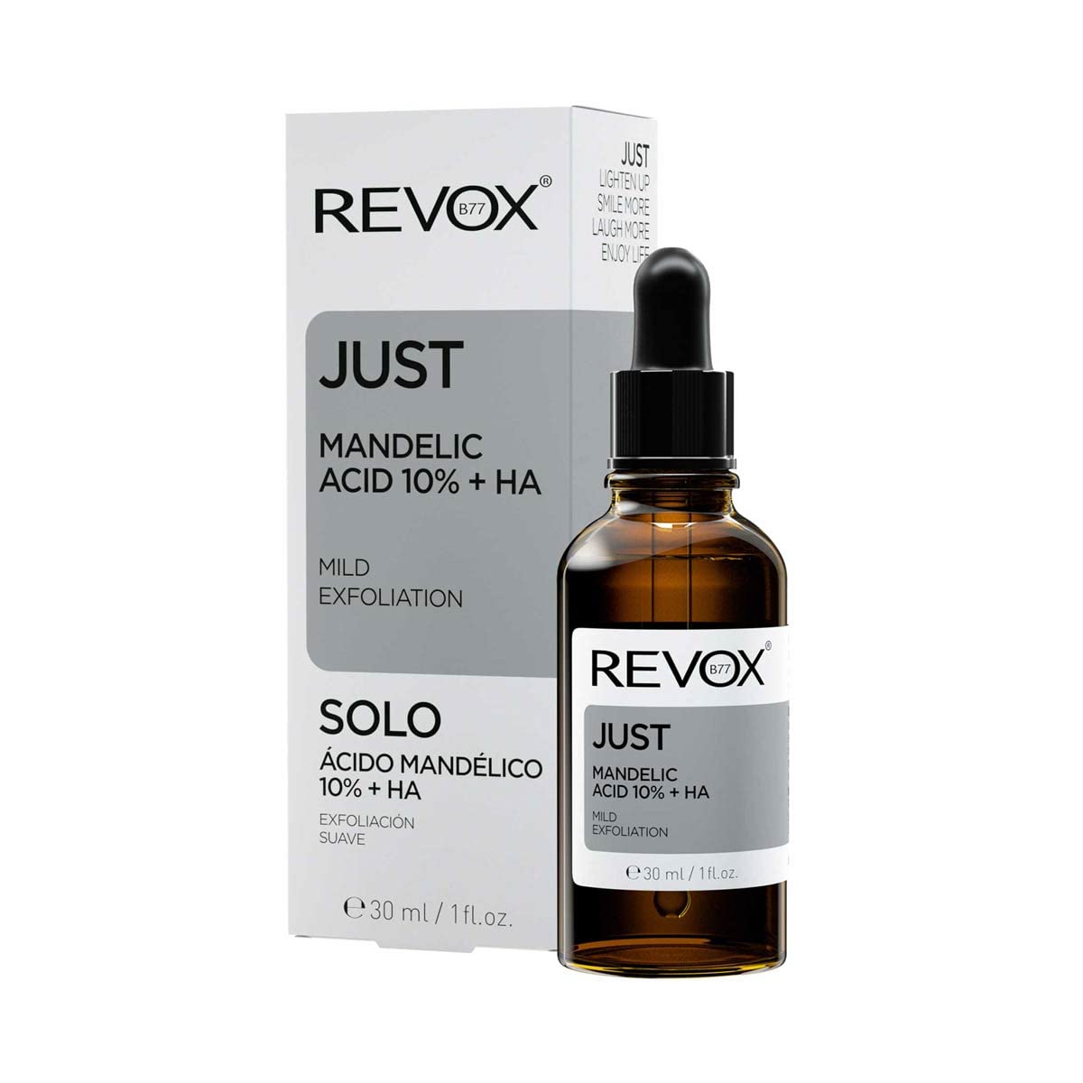 REVOX Mandelic Acid 10% + Hyaluronic Acid 30ml serum bottle