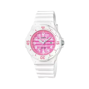 Casio Women's Quartz Analog Display Watch - White Resin Strap Pink