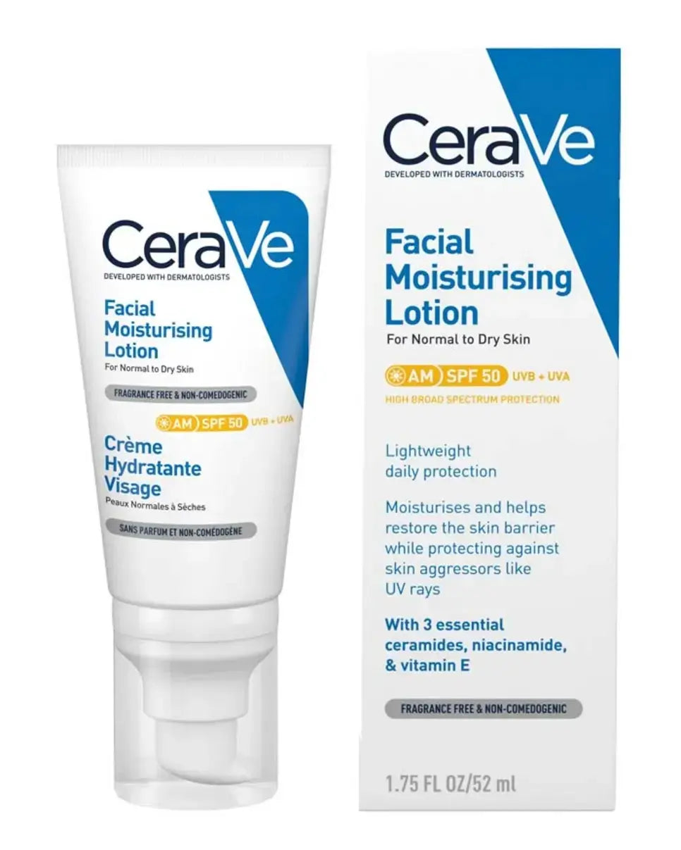 CeraVe AM Facial Moisturizing Lotion SPF 50+ Hydrating 52ml