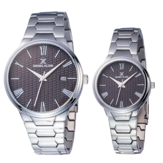 Daniel Klein Unisex Silver Couple Watches - 2 Sizes