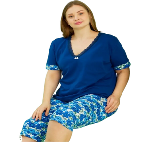 Floral print plus size - capri pant