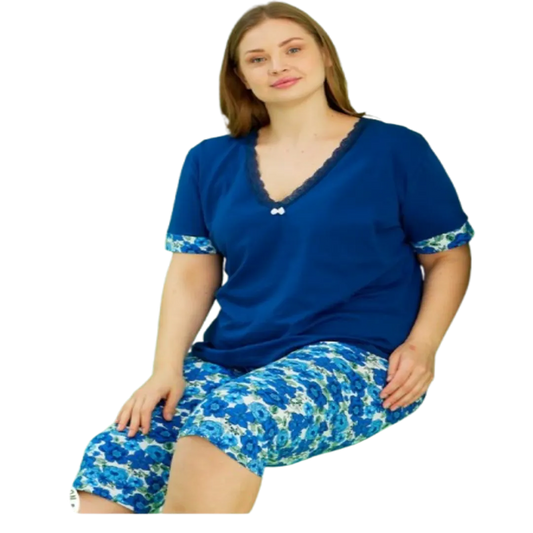 floral plus size pajama