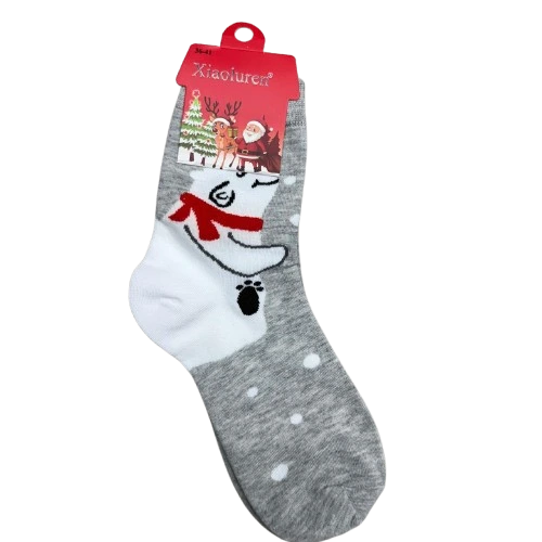 Gray and white sock snowman 