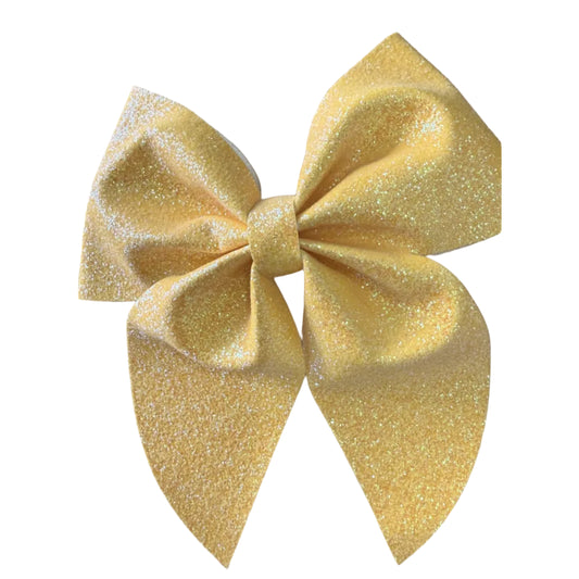 Yellow Glitter Bow
