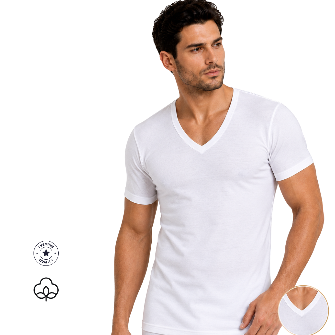 Flanelle Men V-Neck Undershirt
