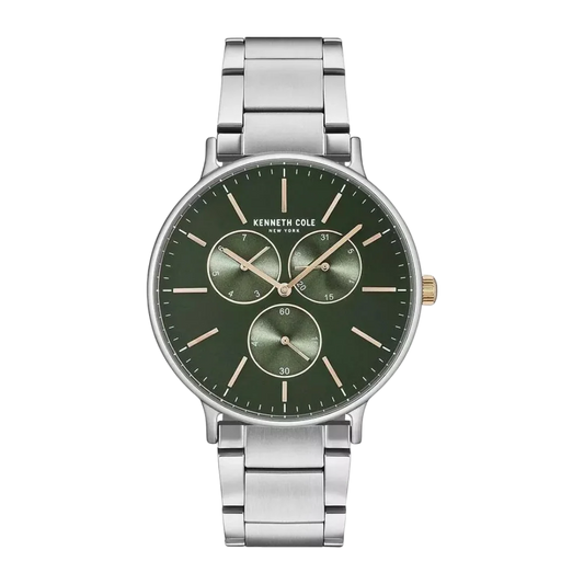 Kenneth Cole Houston Watch For Men - Silver & Army Green