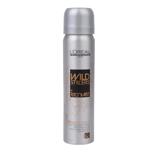 L'Oréal Professionnel Tecni.Art Wild Stylers Crêpage de Chignon Mineral Powder Fixing Spray Force 3 volumizing texture spray for instant root lift and matte finish.