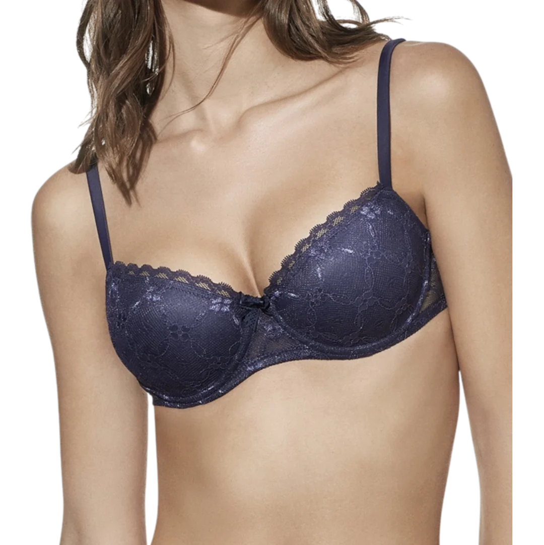 Brigitte -Push Up Bra Underwired - Navy