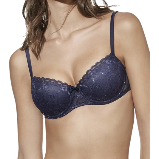 Brigitte -Push Up Bra Underwired - Navy