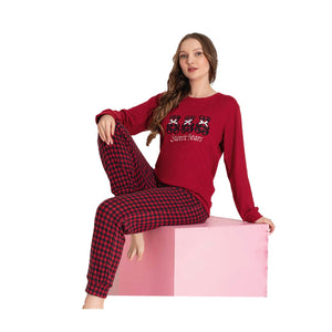 Teddy Bear Red Luxury Soft Thermal Pajamas for Women (S–2XL)