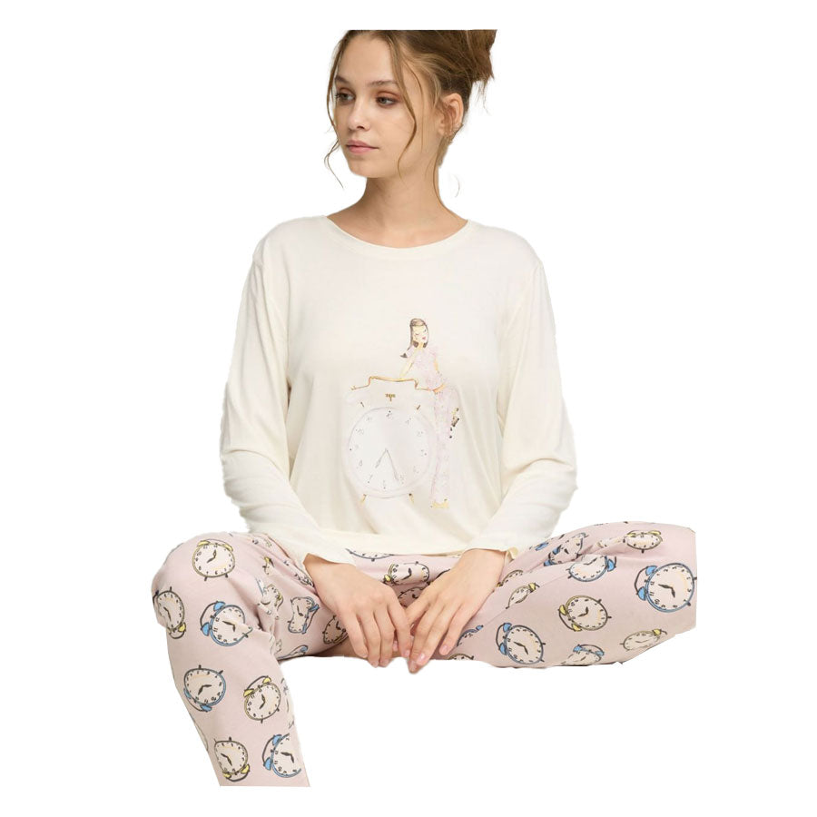 Long sleeve White & Pink