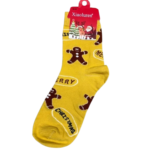 Yellow Christmas sock gingerbread men