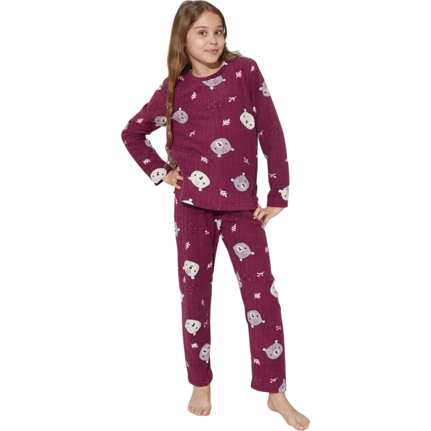 Winter Fleece Pajama Set For Kids