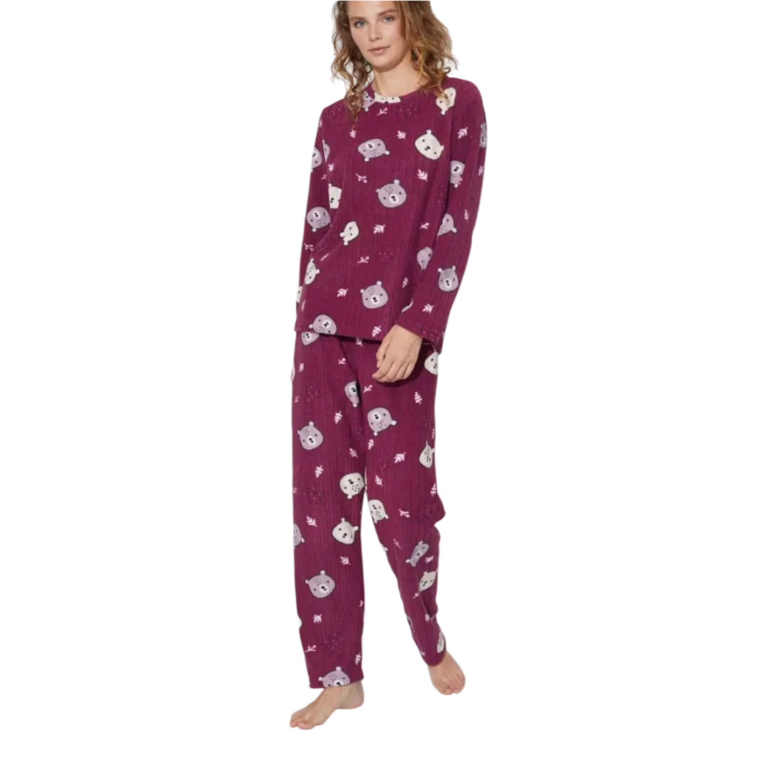 Winter Fleece Pajama Set For Women