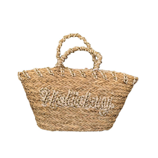 straw bag decorative handle 