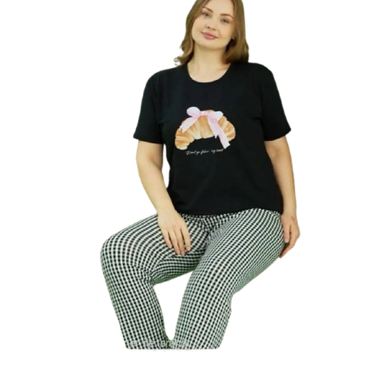plus size pajama black