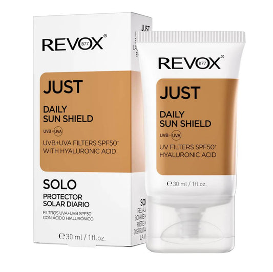 REVOX Daily Sun Shield SPF50 30ml sunscreen bottle