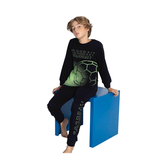 pyjama football black green 