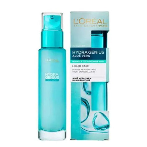 L'Oréal Paris Hydra Genius Aloe Water Liquid Moisturizer 70ml with Aloe Water and Hyaluronic Acid for Long-Lasting Hydration normal to cmobination skin
