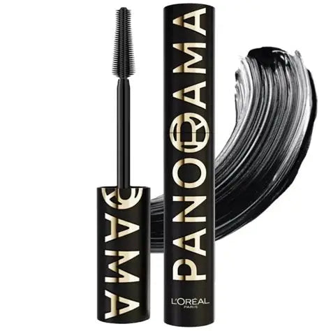 L'Oréal Paris Panorama Mascara in Black with precision volumizing brush and intense black formula for fuller, longer, and perfectly separated lashes