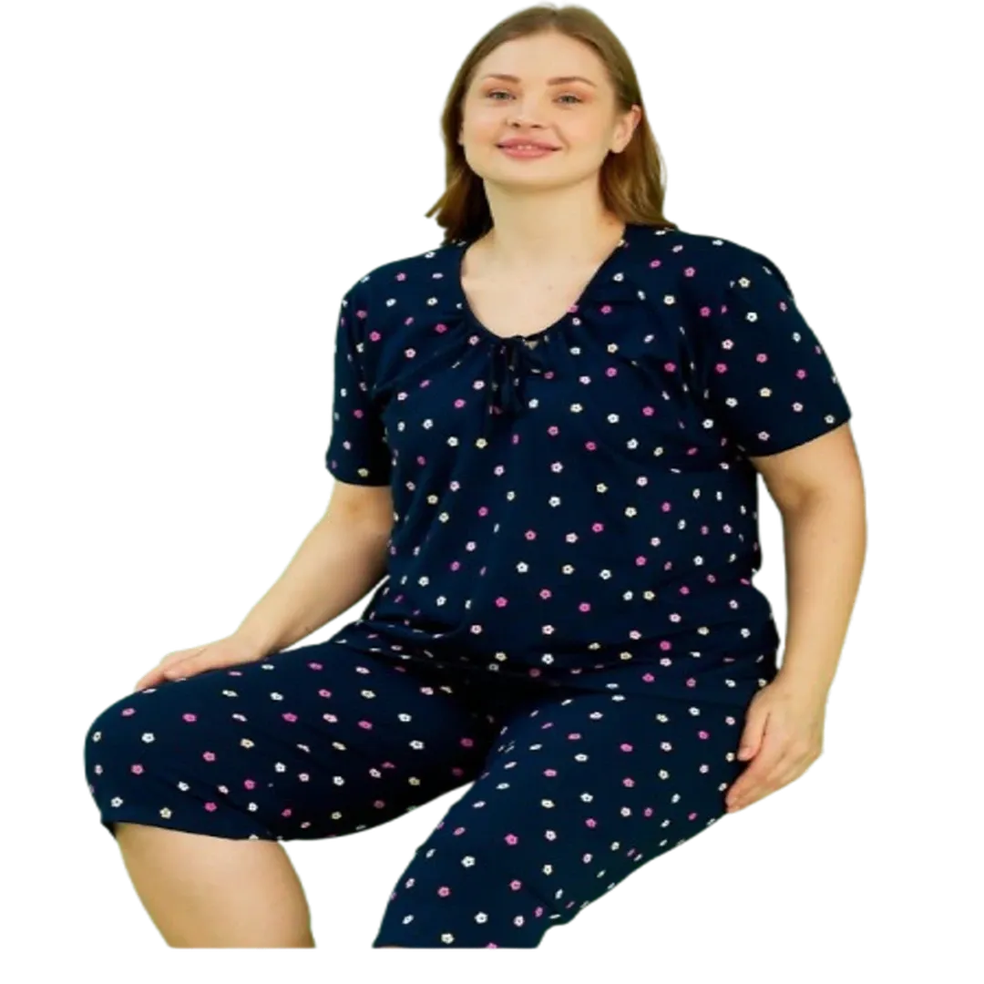 Plus size navy capri pajama