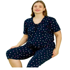 Plus size navy capri pajama