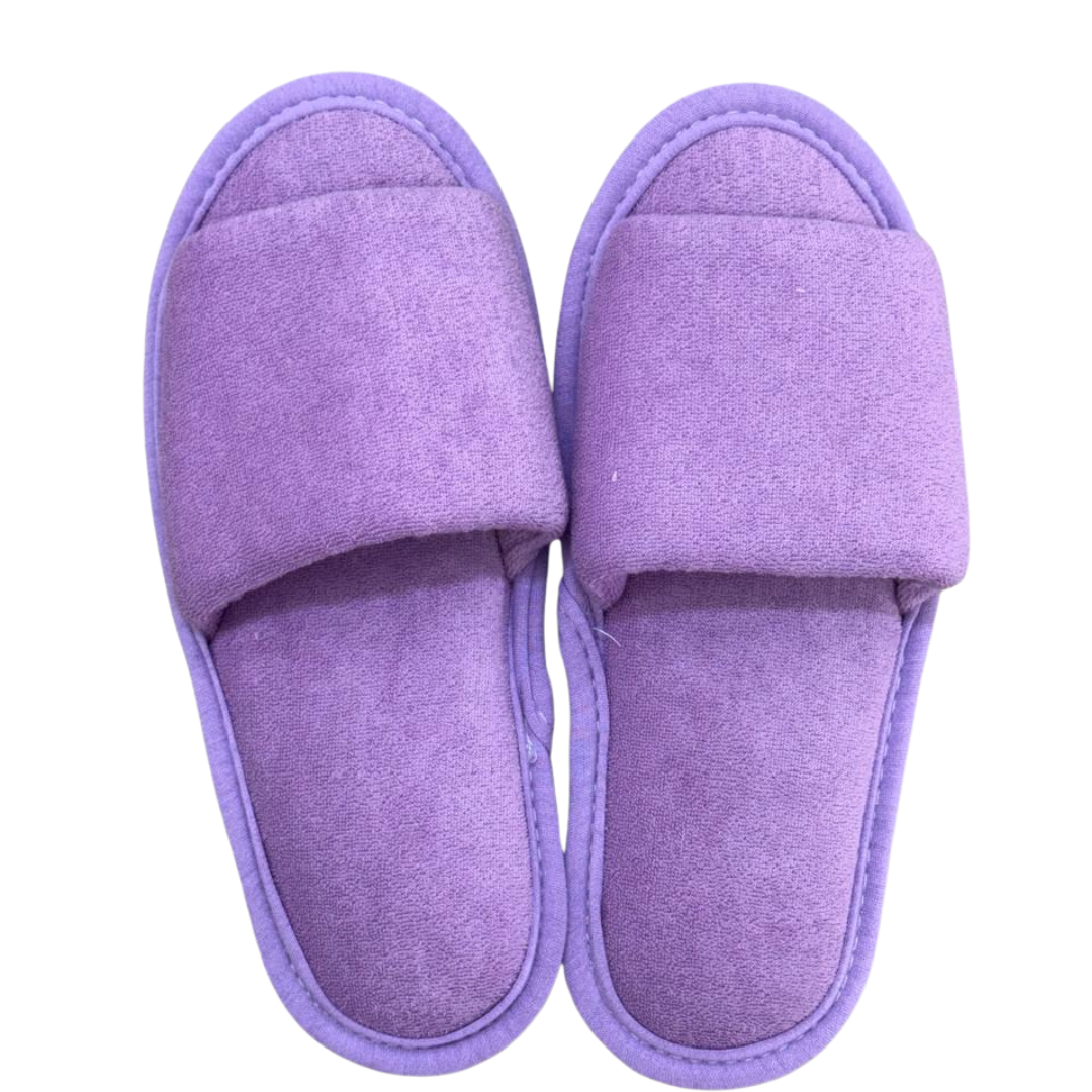 Pair of purple slippers