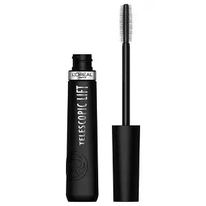 L'Oréal Paris Telescopic Lift Mascara in Black with precision lift brush, designed to lengthen, lift, and separate lashes 